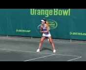 Tennis action in motion