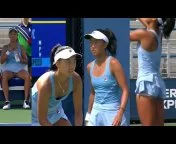 Sexy brunette in tennis shorts walking in upskirt video