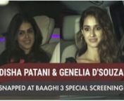 Disha Patani and Genelia D&#39;Souza attended the special screening of Baaghi 3 in style. The actresses donned amazing black outfits. Check it out.