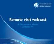 Remote visit webcast – Further school and IBEN support (PYP and MYP) from and myp