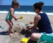 Stomping on Mommies sand sculptures is so much fun.nnDewey Beach, DE