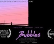 Bubbles is a bitter sweet, short comedy drama, telling the story of Jake, a lowly barista, and Bubbles, a spunky lady of the night. The two of them tumble and twirl together through this short film, in an amusing, sexy and slapstick series of events.nDirected by Zak HarneynProduced by Little Dude FilmsnStarring: Thomas Beedim &amp; Isobel Wolff