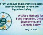The Society of Toxicology in conjunction with the US FDA Center for Food Safety and Applied Nutrition (CFSAN) have partnered to provide this colloquia series. The series presents scientific information that is high-quality, cutting-edge, future-oriented toxicological science to provide a well-grounded foundation to inform the work of US FDA employees. nnOn May 15, 2019, SOT and the US FDA hosted a colloquium that featured the science behind new international trends in the in silico safety assess