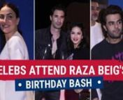 Sunny Leone, Maniesh Paul, Elli Avram, Ayush Sharma along with other celebs attend Raza Beig&#39;s Birthday Party. Sunny Leone looks adorable in a red skirt and black top. Elli Avram opted for a black one piece teamed with a white suit. Ayush Sharma, on the other hand kept it casual as he wore a black hoodie paired with a white jeans.