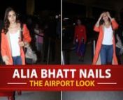 Alia Bhatt was spotted at the airport dressed on point as she nailed the look. She was dressed in a carrot coloured coat with maroon leather boots over a white t-shirt and blue jeans. Alia opted for minimal makeup and left her hair loose. She completed her outfit with a silver shimmery bag. The Gully Boy actress will next be seen in Sadak 2, Bhramastra, RRR, Gangubai Kathiawadi and Karan Johar&#39;s Takht.