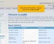 Video tutorial about configuring your phpBB installation