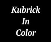 Rishi Kaneria put together a brilliant supercut based completely around Stanley Kubrick&#39;s use of the color red.nYou can watch that here: https://vimeo.com/112129153nAfter seeing that, I wanted to create a display of the whole color spectrum through most of Kubrick&#39;s films.nI truly believe that color is one of the most powerful factors in someone&#39;s psychological build.nThis video was solely made for the purpose of paying tribute to one of the greatest filmmakers of all time.nnClips taken from:n20