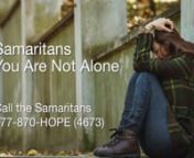 Samaritans: You are Not AlonenDocumentary Produced by Keep Sound Minds ReleasednMental health organizations come together to raise awareness about vital suicide prevention servicesnn(Boston, MA) – After months of filming, a documentary titled “Samaritans: You are Not Alone” will be publically released.The film focuses on the lifesaving suicide prevention work by the local organization, Samaritans, Inc., and was produced in conjunction with the New Hampshire-based mental health nonprofit,