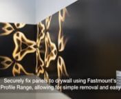 In collaboration with Plytech International, we present the final video in our series of How To Guides, a project dedicated to answering customers&#39; most commonly asked panel mounting questions.nnThis video demonstrates how you can mount a full-size sheet of Plytech&#39;s pre-finished 12mm Ambience Okoume to a plasterboard substrate, using the LP-DF8 and LP-M8A from our Low Profile Range, resulting in a stunning aesthetic result - without visible fixings, of course. nnfastmount.com/nplytech.co.nz/