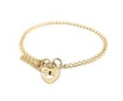 Solid Curb Padlock Baby Bracelet in 9ct Yellow Gold from 9ct