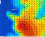 Río de la Plata (interior y exterior). Argentina Uruguay (incluye costas sobre Océano Atlántico) Tormentas, vientos y temperaturas. Distribución espacial y cronológica prevista visualizada con secuencia de mapas pronosticados. Datos de NOAA (Administración Nacional de los Océanos y la Atmósfera - USA) y modelo GFS. La secuencia muestra una evolución prevista cada 3 horas de la probable distribución espacial de tormentas con o sin precipitaciones; vientos y temperaturas; desde las 09:00