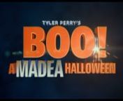 “Boo 2!A Madea Halloween” is the 10th Tyler Perry “Madea” film that revolves around Halloween. When Tiffany (Diamond White), turns 18 she gets a brand-new Mini Cooper from mom and stepdad - over her dad Brian’s (Tyler Perry) objections. First thing she does is go to a local college fraternity&#39;s annual Halloween party at Lake Derrick with her best friends. But Madea (also Perry) knows it&#39;s a bad idea and decides to follow/spy on her along with Joe (also Perry) and friends - in case an