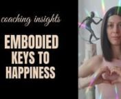 In this vlog, Liana shares her 3 keys for her psychological and emotional balancing and centering. She also shares in which conditions these keys do not help, as nothing is universally valid. nnCHAPTERS:nn1:48 Causes of unhappinessn08:19 My 3 keys to happiness (self-resourced)n13:25 Why I rely so much on these 3 keysn14:&#36;2 When these keys do not work (not universally valid)nnnJOIN LIANA&#39;s DAILY SOMATIC PRACTICES: nhttps://www.patreon.com/LianaIntimacyCoachnnn// COACHING PROGRAMS //nhttps://bit.l