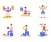Crush your fitness goals like never beforeOur animated fitness illustration set is here to take your workouts to the next level. Whether you are a yoga enthusiast or a weightlifting pro, these illustrations will help you visualize and perfect your form.nn**Product Highlights**nn- 35 Flat Illustration Designs Available in Ai, SVG, EPS, PDF, PNG, and JPG File Formatsn- 25 Smooth Lottie Animations Available in Mp4, GIF, JSON and AE File Formatsn- Compatible With Adobe After Effects, Adobe Illustrat