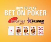 Bet on Poker is a live game and runs for 24/7. nThe aim of the game is to bet on the winning position between 1 to 6 or bet on the winning card combination from the 10 possible poker hands.nHere are the 10 possible poker hand combinations ranked lowest to the highest.n“High Card If no players are able to make a hand, then the player with the highest face value card wins the hand. In this situation ace-high is the best possible hand.nPair Two cards of the same face value. For example ace-ace or