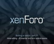 Welcome to a new series of videos taking an in-depth look at building an add-on for XenForo 2. These videos will take you step-by-step through various tools and technologies available for you to use.nnPart 11:nnHeading back to our content list, we look at how to implement an inline edit system using both built-in XenForo Javascript functionality (XF.Inserter) and some custom code of our own.nnTopics covered:n- Editing templates in preparation for on-page interaction 0:46n- Using XF.Inserter to l