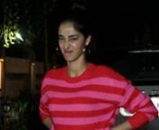Ananya Panday sported an off-duty look in a smart casual as she went out and about in the city last night. She looked lovely in a red and pink striped sweater with pale 3/4th denim lowers. She can be seen wearing simple flat sandals and silver earrings to carry her look. The Pati Patni Aur Woh star kept it simple for her recent outing. The young starlet sported a minimal makeup look and tied her hair in a ponytail. In the video, Ananya can be seen making different poses and waving at the photogr