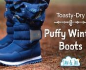 Thoughtfully Designed for Active Kids. Made specifically for toddlers on the go, Jan &amp; Jul’s new Toasty-Dry Puffy Boots are the perfect winter boot for your active little one. Unlike other heavy, clunky winter boots that just frustrate kids, our sporty puffy boots are super lightweight with high-tops for ankle support. Durable outsoles provide better traction and stability for running and jumping in any weather – especially snow and slush!nnSPORTY DESIGN: Lightweight, durable soles with