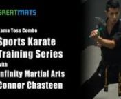 Sports Karate Training Series with Connor Chasteen and Infinity Martial ArtsnShop Martial Arts Mats Now: https://www.greatmats.com/martial-art... or call 877-822-6622 for live service.nnTeam Infinity 2nd Degree Black Belt Connor Chasteen, age 18, teaches a kama toss combo utilizing finger rolls, box cutter tosses and behind the back tosses at Infinity Martial Arts in Sun Prairie, Wisconsin over Greatmats 1.5 inch thick martial arts mats.