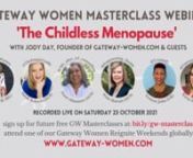 TO SIGN UP TO FUTURE GW MASTERCLASSES: bit.ly/gw-masterclass nnRecorded Saturday 23 October 2021 for Gateway Women www.gateway-women.comnHosted by Jody Day, psychotherapist, author of &#39;Living the Life Unexpected: How to Find Hope, Meaning and a Fulfilling Future Without Children&#39; &amp; the founder of www.gateway-women.com (Instagram @gatewaywomen @apprenticecrone) with guests: nnSarah Roberts (Brisbane): Counsellor, Founder of The Empty Cradle and a licensed Gateway Women Reignite Weekend facili