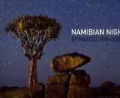 It&#39;s not easy to come up with something new when you visit the same place every year for more than a decade. Over the years Marsel has created the most extensive and most popular night photography portfolio of Namibia on this planet, and two years ago he decided it was time to take it to the next level.nnThe idea was to create a night photography timelapse video featuring his most popular subjects in this amazing country: the fairytale-like quivertrees and the eery, dead camelthorn trees in Dead