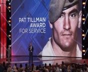 Team Rubicon co-founder and CEO Jake Wood gives his speech at the 2018 ESPYS accepting the Pat Tillman Award for Service.