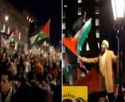 Pro-Palestine protesters gather outside Downing Street after Rafah airstrikes from katrina kaif video down