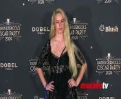 https://www.maximotv.com &#60;br/&#62;B-roll footage: Actress Alexis Knapp on the red carpet at Darren Dzienciol&#39;s annual Oscar Party on Friday, March 8, 2024, at a private residence in Bel Air, California, USA. This video is only available for editorial use in all media and worldwide. To ensure compliance and proper licensing of this video, please contact us. ©MaximoTV