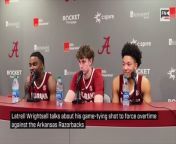 Latrell Wrightsell talks about his game tying shot to force overtime against the Arkansas