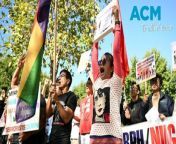 Pro-democracy demonstrators, with signs reading, &#39;stop Myanmar&#39;s military junta&#39;, demanded intervention from Myanmar&#39;s neighbours, including Australia, outside the ASEAN conference in Melbourne on Monday March 4, 2024. Video via AAP.