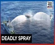 China Coast Guard ships water cannon PH resupply boats&#60;br/&#62;&#60;br/&#62;Video shows two China Coast Guard (CCG) vessels (21555 and 21551) using a water cannon against a Philippine civilian contracted ship, Unaizah May 4, as it was carrying out, together with another supply ship and escorted by two Philippine Coast Guard (PCG) ships,a rotation and resupply (RoRe) mission to Filipino troops stationed on board BRP Sierra Madre in Ayungin (Second Thomas) Shoal on Tuesday, March 5, 2024. &#60;br/&#62;&#60;br/&#62;Video courtesy of Philippine Coast Guard&#60;br/&#62;&#60;br/&#62;Subscribe to The Manila Times Channel - https://tmt.ph/YTSubscribe &#60;br/&#62;Visit our website at https://www.manilatimes.net &#60;br/&#62; &#60;br/&#62;Follow us: &#60;br/&#62;Facebook - https://tmt.ph/facebook &#60;br/&#62;Instagram - https://tmt.ph/instagram &#60;br/&#62;Twitter - https://tmt.ph/twitter &#60;br/&#62;DailyMotion - https://tmt.ph/dailymotion &#60;br/&#62; &#60;br/&#62;Subscribe to our Digital Edition - https://tmt.ph/digital &#60;br/&#62; &#60;br/&#62;Check out our Podcasts: &#60;br/&#62;Spotify - https://tmt.ph/spotify &#60;br/&#62;Apple Podcasts - https://tmt.ph/applepodcasts &#60;br/&#62;Amazon Music - https://tmt.ph/amazonmusic &#60;br/&#62;Deezer: https://tmt.ph/deezer &#60;br/&#62;Tune In: https://tmt.ph/tunein&#60;br/&#62; &#60;br/&#62;#TheManilaTimes &#60;br/&#62;#tmtnews&#60;br/&#62;#westphilippinesea&#60;br/&#62;#watercannon