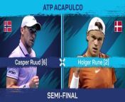 Casper Ruud booked his 20th ATP final after beating Holger Rune in a tight battle at the Mexican Open