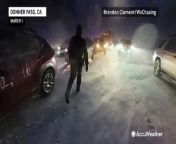 Motorists from Donner Pass, to Truckee, to Soda Springs, California, were trapped from a blizzard on March 1. Heavy snow and whiteout conditions were seen throughout the areas.