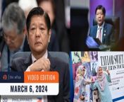 Today on Rappler – the latest news in the Philippines and around the world:&#60;br/&#62;- Marcos says Ayungin incident no reason to invoke MDT&#60;br/&#62;- ‘Why is that funny?’: Flustered Marcos laughs when asked about family’s plunder&#60;br/&#62;- Singapore&#39;s exclusive deal with Taylor Swift not a hostile act towards neighbors, PM says &#60;br/&#62;- Wow Paraw Festival showcases Ilonggo boat-making skills, passion for the seas&#60;br/&#62;&#60;br/&#62;https://www.rappler.com/video/daily-wrap/march-6-2024/