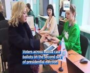 Russians cast their ballots on second day of an election almost certain to extend Putin&#39;s 25 year rule by another six years.
