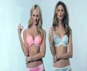 Supermodels Candice Swanepoel, Behati Prinsloo, Chanel Iman and Camille Rowe have a little fun while shooting the Victoria&#39;s Secret&#39;s Spring 2014 Body by Victoria collection, which features everyone&#39;s favorite bras and panties in bright island shades and florals.