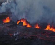 Stunning drone footage shows lava spewing from volcanic fissure in IcelandSource AP