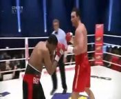 March 20th, 2010, DUESSELDORF Germany Wladimir Klitschko knocked out Eddie Chambers of the United States in the 12th and final round to retain his WBO and IBF heavyweight belt Saturday. &#60;br/&#62; &#60;br/&#62;The taller and heavier Klitschko dominated the fight and ended it with a left hook with five seconds left in the bout. Chambers went down heavily and needed a couple of minutes to recover. The ring referee never bothered to count. &#60;br/&#62; &#60;br/&#62;The 33-year-old Ukrainian improved to 54-3 and scored his 48th KO. Chambers fell to his second defeat in 37 fights.