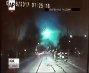 Dashcam video from police cruisers in Washington and Illionis captured the fireball streaking through the night about 1:30 a.m. In addition to Illinois and Wisconsin, the American Meteror Society lists sightings in Indiana, Michigan and other states as well.