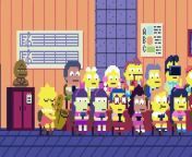 The famous intro of The Simpsons in Pixels version