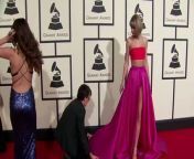Taylor Swift on the GRAMMY Live Fashion Cam.