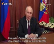 Putin Addresses Russian Public Following Presidential Election Results - Full Video&#60;br/&#62;