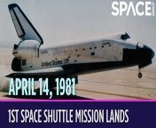 On April 14, 1981, the first space shuttle mission returned to Earth after a two-day flight in space.&#60;br/&#62;&#60;br/&#62;The space shuttle Columbia safely touched down on Rogers dry lake at Edwards Air Force Base in California, where hundreds of thousands of people showed up to watch. Only two astronauts were on the shuttle: the pilot, John Young, and the commander, Bob Crippen. Since this was the maiden voyage of the space shuttle, the only objective for this mission was to see if the shuttle could safely carry the crew to orbit and bring them back down to Earth. Some anomalies were reported, but Columbia and its crew came home safely. This was the first time NASA landed a spacecraft on wheels, and the success of that landing made the space shuttle Columbia the world&#39;s first reusable space vehicle.
