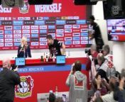 Bayer Leverkusen players took their title celebrations to the press room to douse manager Xabi Alonso in beer.