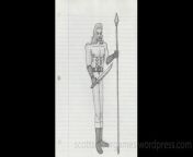 A video of a pencil sketch, of a barbarian. Drawn by Scott Snider. Uploaded 04-14-2024.