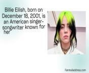 Billie Eilish Fan Mail Address&#60;br/&#62;&#60;br/&#62;Link: https://fanmailaddress.com/billie-eilish-fan-mail-address/&#60;br/&#62;&#60;br/&#62;Welcome to our channel dedicated to the one and only Billie Eilish! Here, we provide you with the official fan mail address for Billie, giving you the opportunity to send your love, admiration, and support directly to the music sensation herself. Join us in connecting with Billie through heartfelt letters and fan gifts, making your voice heard and spreading positivity to one of the most influential artists of our time. Subscribe now and start writing your letter today!