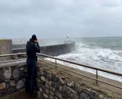 Storm Kathleen batters Castletown at high tide on morning of Saturday, April 6.