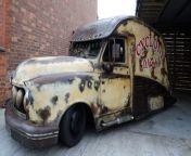 AN ECCENTRIC mechanic has converted a London taxi into a crazy rat-rod van in just seven days. 44-year-old Paul Bacon, from Leicestershire, spent over &#36;600 on a traditional black cab and with the help of some timber, fibreglass and expanding foam he managed to construct a rusty rat-rod that he now uses for work. It took Paul just a week to finish the project – and he admits that he can no longer drive around his local town without receiving a few strange looks.