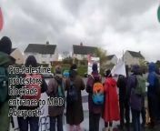 60 Palestine protestors block entrance to MOD Aberporth on global day of action from mod pc