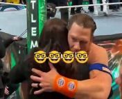 John Cena hugs Stephanie McMahon as Cody Rhodes celebrate after WWE WrestleMania 40 went off air